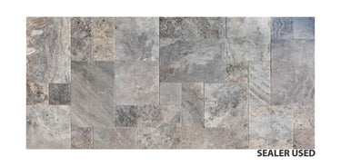 Silver Travertine Natural Stone Multi Size Set 14.84 sqm